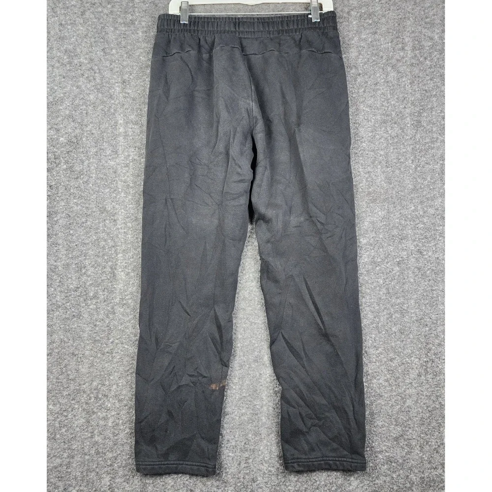 Puma Sweatpants Mens Medium Charcoal‎ Grey Fleece Joggers Logo 845787-01